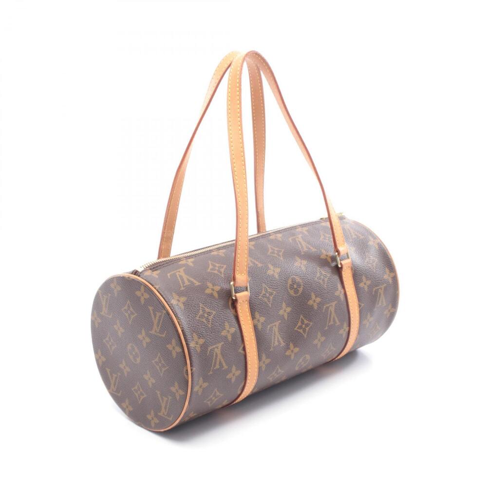 Louis Vuitton Papillon Handbag Canvas Leather Monogram Brown